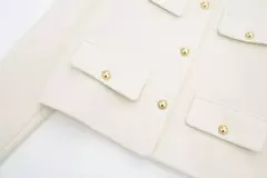 TRAF-Casaco Cropped feminino com botão dourado, blazer bomber, streetwear chique, blusa de casacos femininos, moda primavera, 2022 - loja online