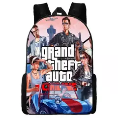 Imagem do Mochila escolar impermeável para meninos e meninas, mochila para Grand Theft Auto Collage, jogo de aventura, bolsa GTA