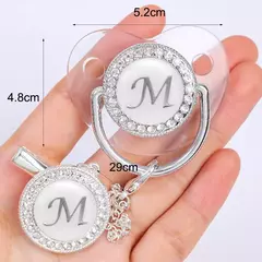 Clipe de chupeta personalizado bebê titular chupetas de luxo recém-nascido prata Bling mordedor de silicone transparente infantil livre de BPA - loja online