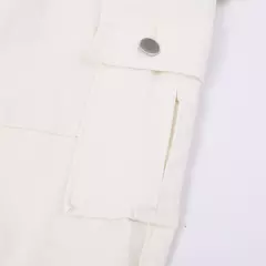 Calças monocromáticas para mulheres, calças simples com zíper frontal, cintura alta, streetwear com vários bolsos, slim fit, moda streetwear, Y2k