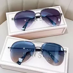 Óculos de sol gradiente anti-reflexo para homens, armação grande, óculos de sol piloto, uv400, moda na internet