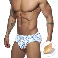 Calção de banho seca rápida masculina, maiô sexy, cuecas estampadas, calção triangular com copo, moda banho de cintura baixa, moda - Wolf Magazine