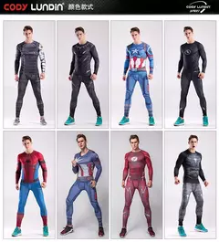 Rashguard super t-camisa masculina de manga longa compressão apertado fitness gym esportes impressão digital correndo agasalho herói jerseys