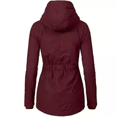 Casacos com capuz com zíper para mulheres, parkas soltas com bolsos, manga cheia, grossos e quentes, jaquetas monocromáticas, casuais e soltas, outono e inverno, 2023 - loja online