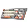 Teclado sem fio multifuncional, Luz do arco-íris, 2.4G, Bluetooth, Conexão de modo duplo, Adequado para computador e laptop, 98 teclas