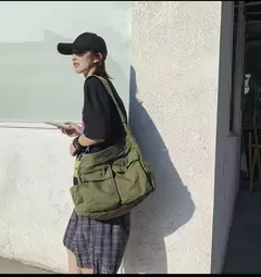 Imagem do Bolsa de lona vintage para mulheres, sacolas de ombro adolescente, sacos mensageiro para senhoras, bolsa casual, bolsa crossbody