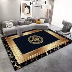 Tapete dourado luxuoso para decoração de sala, abstrato moderno, casa, escritório, tapetes de área grande, quarto macio, lounge tapete na internet
