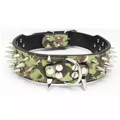 Conjunto de coleira e coleira para cachorro com pontas, coleira de couro com rebite ajustável para caminhada ao ar livre - comprar online