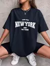The New York é jovens camisetas de algodão para mulheres, Streetwear criatividade diária extragrande, roupas individuais casuais, quando 1984