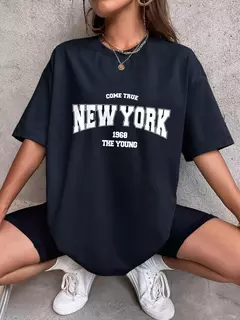 The New York é jovens camisetas de algodão para mulheres, Streetwear criatividade diária extragrande, roupas individuais casuais, quando 1984