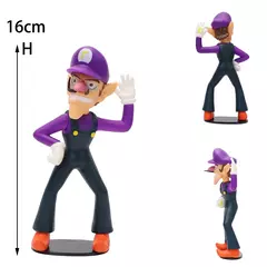 Super mario bros figura de ação brinquedos wario waluigi bowser pvc modelo boneca sapo burro kong anime dos desenhos animados jogo coleção brinquedo presente