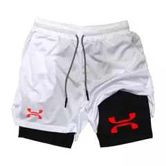 Shorts esportivos de malha rápida seca para homens, corrida, treino, compressão, corrida, fitness, ginásio, desempenho, casual, verão, 2 em 1 - Wolf Magazine