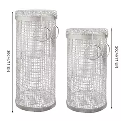 Cesta De Churrasqueira De Aço Inoxidável, Cilindro De Malha De Arame Redondo, Rolando Grelhar Cesta, Cremalheira portátil para churrasco de acampamento ao ar livre - comprar online