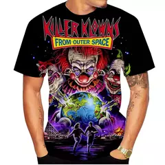 T-shirt de manga curta para homens e mulheres, impressão do palhaço 3d, casual, unisex, hip hop, horror, legal, nova moda verão