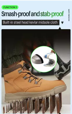 Botas de segurança impermeáveis para homens, Botas de trabalho em aço indestrutível, Anti-Smash, Resistente a facadas, Sapatos de motociclista - Wolf Magazine