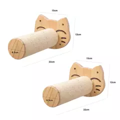 Prateleira de escalada para gatos, montada na parede, escada de quatro degraus com poste de arranhões de sisal para gatos, torre de árvore, plataforma, móveis para animais de estimação - comprar online