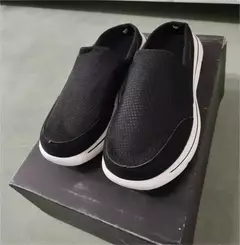 Mocassins de malha casuais masculinos, cor sólida, sapatos de encalço, flats de casal de verão, meio chinelos, tamanho grande - loja online