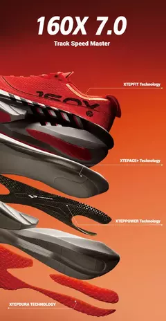 Xtep 160x 7.0 tênis de corrida 2025 profissional maratona amortecimento choque tênis combate pb placa carbono sapatos esportivos 975319110039
