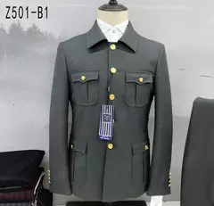 Conjunto de terno de túnica masculino single breasted stand colarinho, blazers, jaqueta, calças, boutique, moda casual, casaco, calças, 2 peças, 2023 - loja online