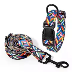 Bohemia Estilo Dog Collar e Leash Set para Small Medium Large Dogs Ajustável Puppy Cat Walking Coleiras Pet Supplies Acessórios - comprar online