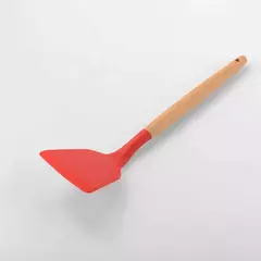 Produto comestível antiaderente silicone utensílios de cozinha turner espátula colher de madeira lidar com prático ferramenta de cozinha utensílios de cozinha