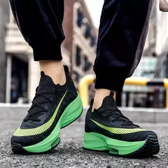 Unisex Lace Up Round Toe Sneakers, amortecimento tênis para mulheres e homens, corrida de instrutor, tênis respirável para casal, moda - comprar online