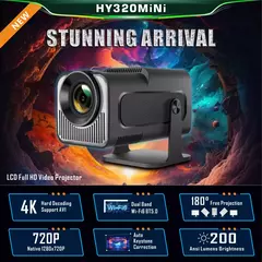 Mini Projetor Salange para Cinema ao Ar Livre, Android 11 Beam, Versão Atualizada, Suporte de Vídeo Físico, 720P, HY320, 4K, 8K, HY320, Pro - loja online