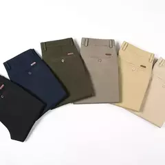 Calça justa reta masculina, calça casual de negócios, terno elástico, marca chique, primavera, outono, moda masculina, 6 cores, 2023