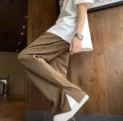Calças largas retas para homens, terno masculino, calça preta, spandex clássico, desgaste do trabalho, roupas de alfaiataria, oferta chinesa na internet