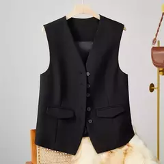 Colete vintage sem mangas feminino, Casacos elegantes, Casacos, Roupa casual, Monocromática, Streetwear, Primavera, Verão, Outono, Vestuário - loja online