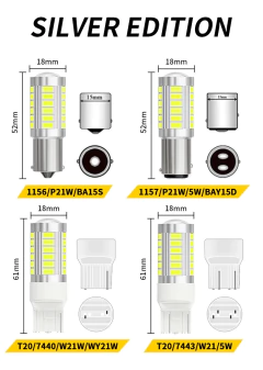 Luz de sinalização LED para carro, lâmpada DRL, 1156, BA15S, P21W, 1157, BAU15S, PY21W, P21, 5W, BAY15D, caminhão, ATV, Canbus, 5630SMD, 12V, 24V, PCes 2 - comprar online