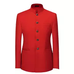 7xl moda masculina gola túnica chinesa terno negócio casual terno jaqueta/masculino fino ajuste de alta qualidade cor pura blazers casaco - comprar online