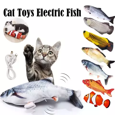 Brinquedo elétrico para gatos, brinquedo para animais de estimação, simulação de balanço de peixe, gatinho, dança, brinquedo engraçado, gatos, mastigar, suprimentos de jogo, carregamento usb