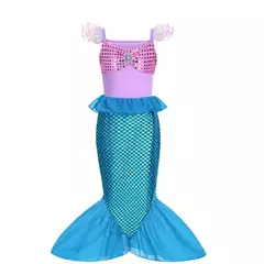 Sereia vestido de festa de aniversário verão menina sereia traje carnaval anime cosplay outfits 2-10 anos crianças fantasia disfarce vestido de baile