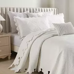 Colcha acolchoada com fronha, 100% algodão, bordado Quilt Set, queen size, tampa da cama, cobertor do verão, tamanho duplo, 3pcs - comprar online