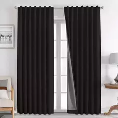 Cortina de teto alto para sala de estar, linho falso, monocromático, 100% apagão, quarto, 350m Altura na internet