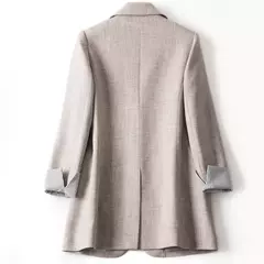 Blazer xadrez de manga comprida feminino, casacos casuais para senhoras, ternos de negócios, jaqueta de escritório, nova moda, primavera, 2023 - loja online