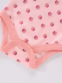 Imagem do Recém-nascido manga curta em torno do pescoço macacão, onesies para bebês meninos e meninas, desenhos animados flores animais impressão, roupas infantis, 4pcs