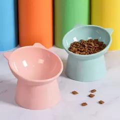 Elevado Cat Food Bowl para cães Elevado Cat Bowl Ergonômico levantado, anti-vômito, tigela de alimentação de plástico, antiderrapante - loja online