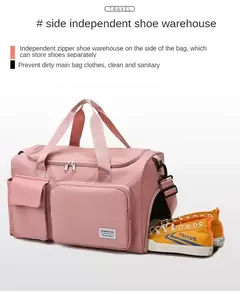 Weekender Overnight Duffle Bags com compartimento de sapato para mulheres, Carry On Travel Bag, Saco de ginástica de grande capacidade - comprar online