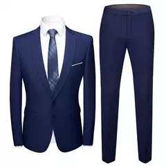 Imagem do Conjunto de terno de peito único masculino, costura fina, lapela emagrecedora, noivo na moda, 1 conjunto