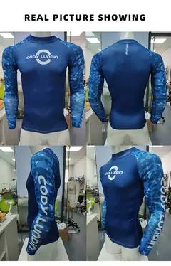 Apertado manga longa mergulho camisetas masculinas, natação Rash Guard Swimwear, proteção UV Surf Vestuário, Beach Floatsuit Tops - loja online