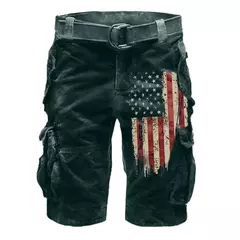 Calça masculina solta de algodão cargo, shorts casuais para esportes ao ar livre, confortável, tamanho grande, níquel, verão