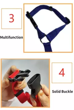 Cinto de segurança dois em um para animais de estimação, cor sólida, trela de chumbo de nylon, cinto de segurança ajustável para cães, coleira, acessórios para animais de estimação - loja online