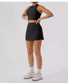 Saias de Tênis Respiráveis de Cintura Alta Feminina, Mini Saia Monocromática, Calções de Ginástica, Yoga Fitness, Slim Fit, Corrida e Fitness, 2021 - Wolf Magazine