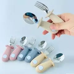 Baby Cartoon Tableware Set, Crianças Utensílio, Aço Inoxidável, Criança Louça, Talheres, Alimentação Colher, Garfo, Infantil