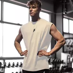 Camisola de regata respirável de fitness solta masculina, camiseta sem mangas, colete de secagem rápida, roupas esportivas masculinas, verão - loja online