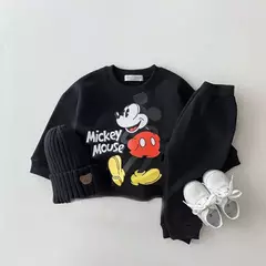 Mickey Mouse moletons estampados para bebês meninos, moletons e calças com gola O, roupas de treino cinza, moda casual, novo estilo - comprar online