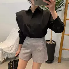 Blusas soltas de mangas compridas femininas, camisa chique, tops elegantes de rua, blusas de escritório OL, novas, outono, 2023 - loja online