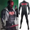 Capuz vermelho robin traje cosplay super-herói jason todd zentai bodysuit elastano meninos traje de halloween adulto crianças